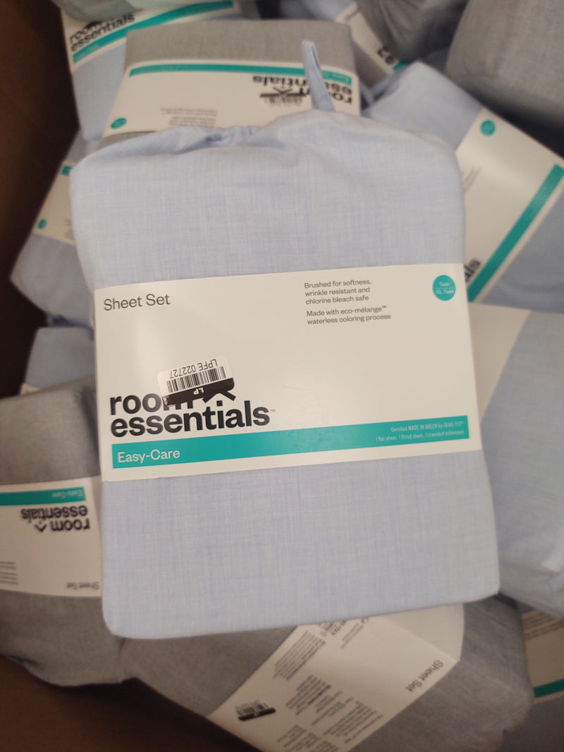 Twin/Twin XL Easy Care Solid Sheet Set Light Gray - Room Essentials (Please be advised that sets may be missing pieces or otherwise incomplete.)